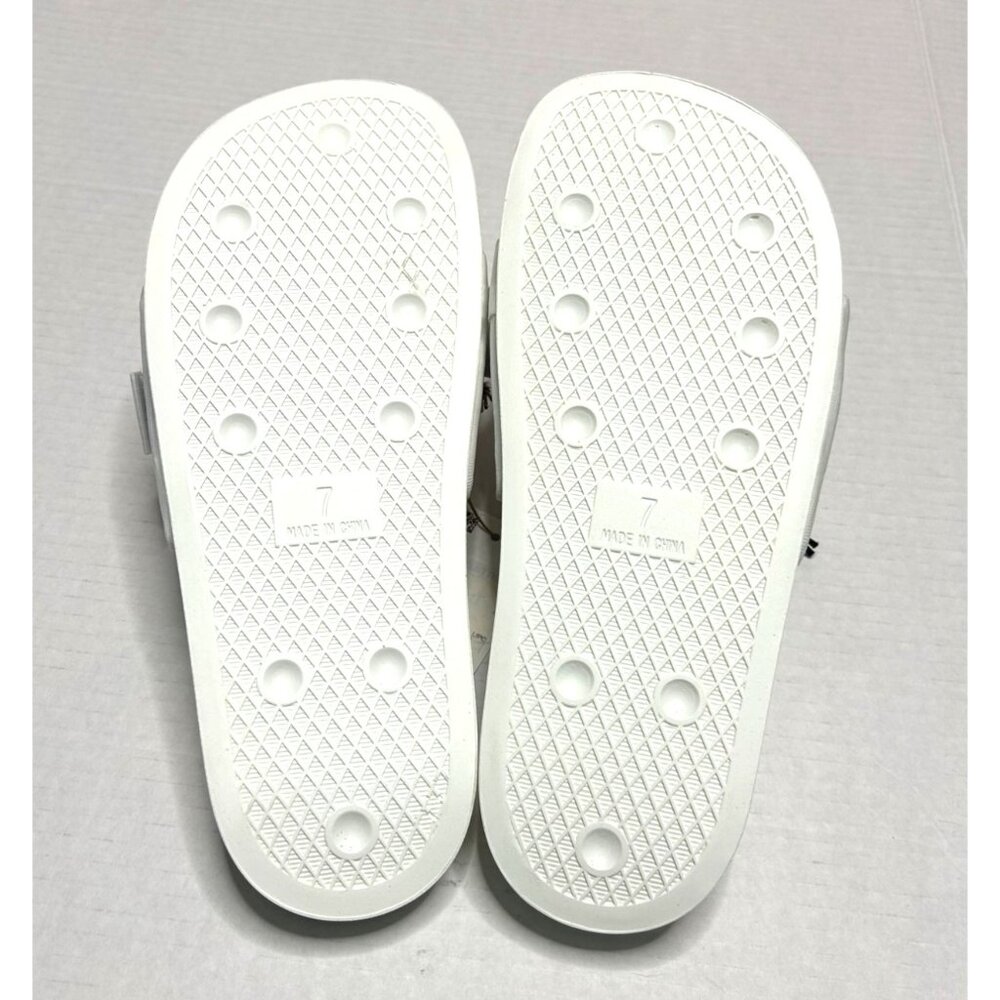 Adidas Pouchylette Slides Shoes White Black Womens Size 8 Rubber Jimmy Jazz New - Picture 8 of 11